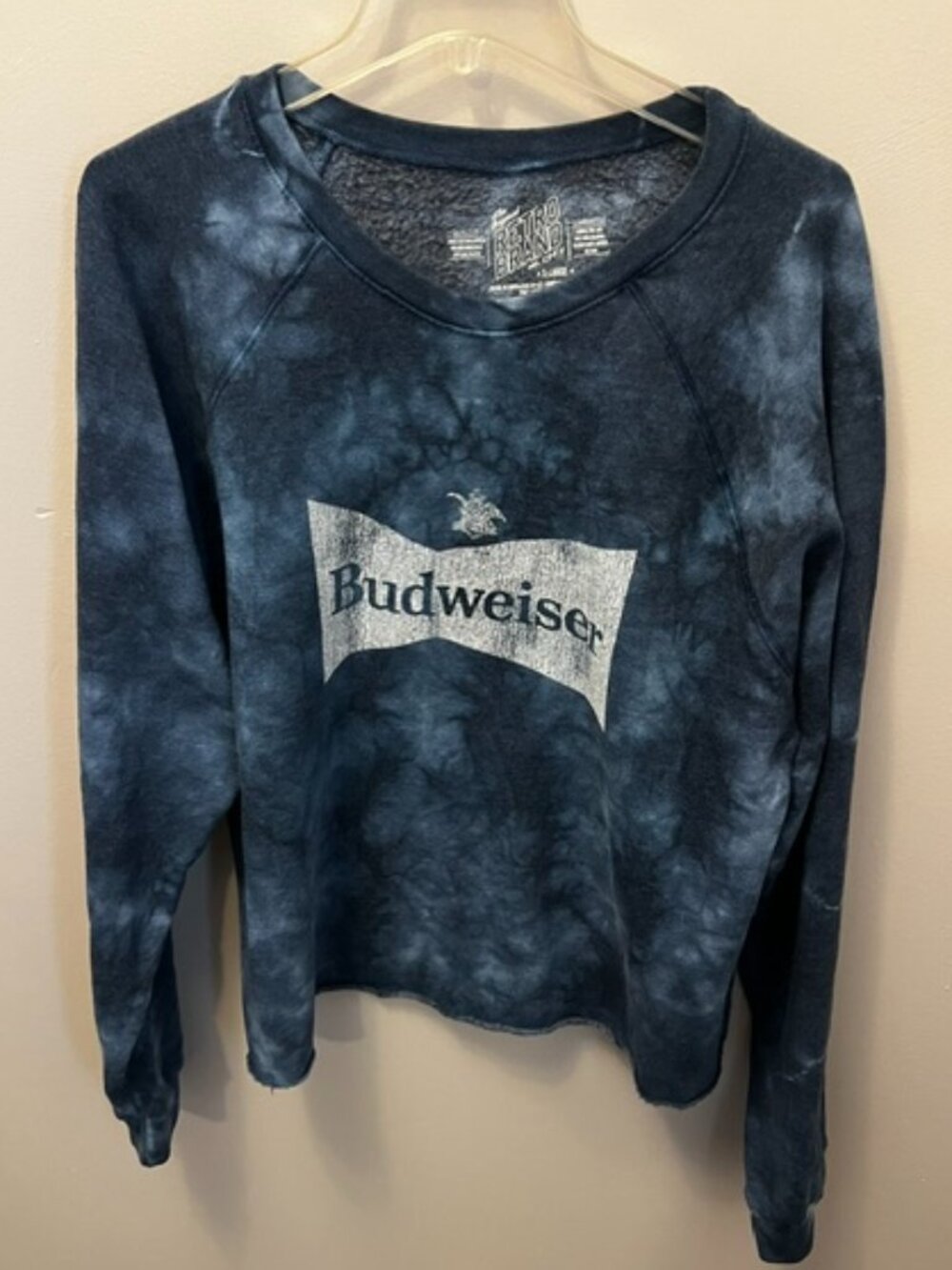 Men's Genuine Retro Brand Budweiser Sweatshirt, Navy Blue, Size XL, Good Cond!